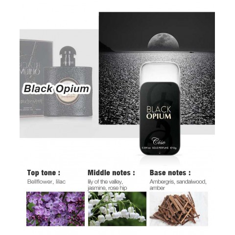 Black Opium Signature Scent Solid Perfume. Vegan and Cruelty-free.