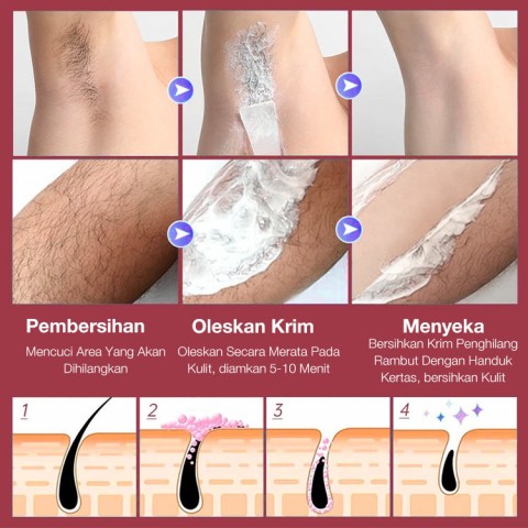 Set Krim Penghilang Rambut Kelas Salon Kecantikan Korea Ringan