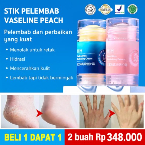 Stik Pelembab Vaseline Peach-Mengatasi persendian tangan dan kaki yang pecah-pecah/terkelupas/hitam