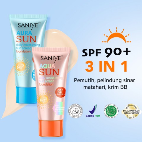 Pemutih, pelindung sinar matahari, BB 3 in 1, SPF90PA+++