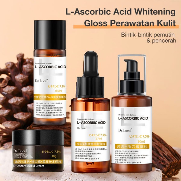 L-Ascorbic Acid Whitening Gloss Perawatan Kulit Combo