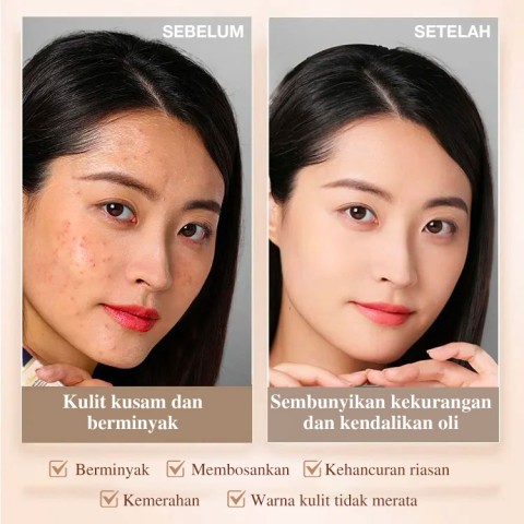All Day Makeup Holding Ice American Cushion Foundation-12 jam pengontrol minyak tahan lama, cakupan 3x
