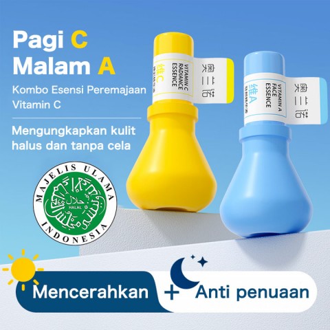 Pagi C Malam Vitamin C Kombinasi Esensi Peremajaan Mencerahkan Pelembab Pelembab Meningkatkan Esensi Kulit Berjerawat