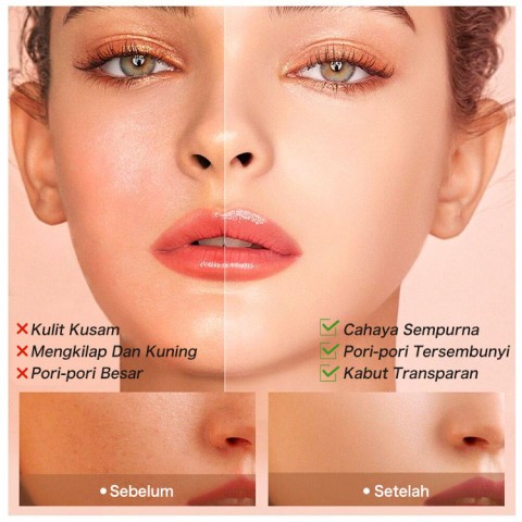 Concealer Sempurna Kontrol Minyak Bedak Wajah-Matte Poreless Dry Wet Penggunaan Ganda