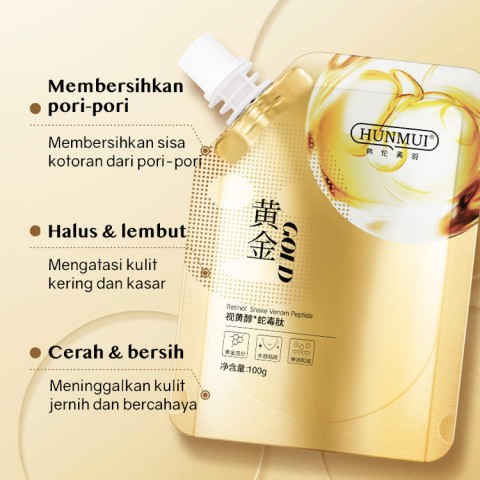 Retinol Snake Venom Gold Mask-Melembabkan dan mencerahkan kulit halus