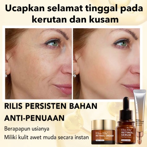 Set Serum dan Krim Retinol Anti Penuaan