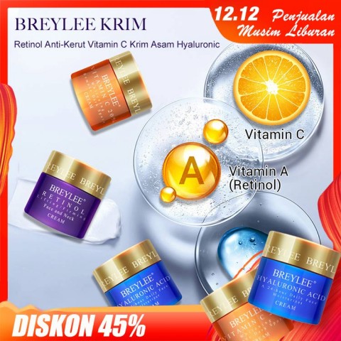 BREYLEE Krim Wajah Retinol Anti Kerut Vitamin C Krim Asam Hyaluronic