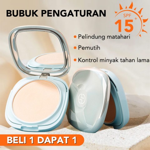 SPF15+ bubuk pengaturan pengontrol minyak tabir surya pemutih