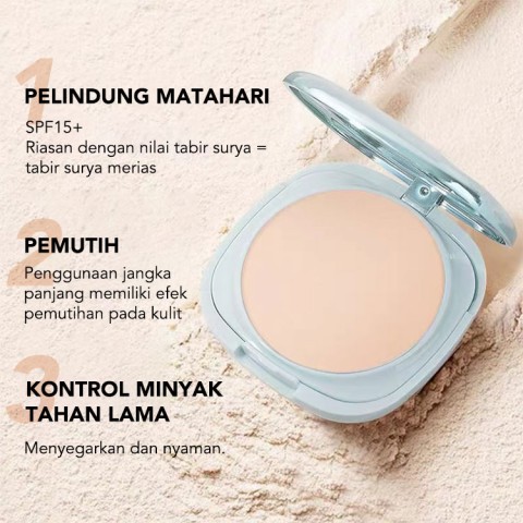 SPF15+ bubuk pengaturan pengontrol minyak tabir surya pemutih