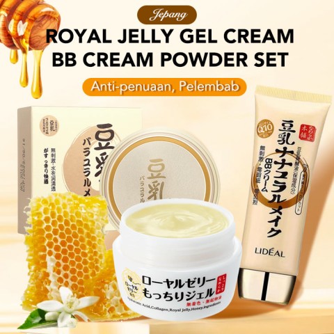 Jepang royal jelly gel krim krim BB set bubuk