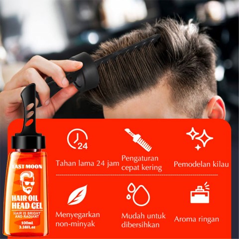 2 In 1 Men Hair Styling Gel Sisir Rambut-24 jam tahan lama