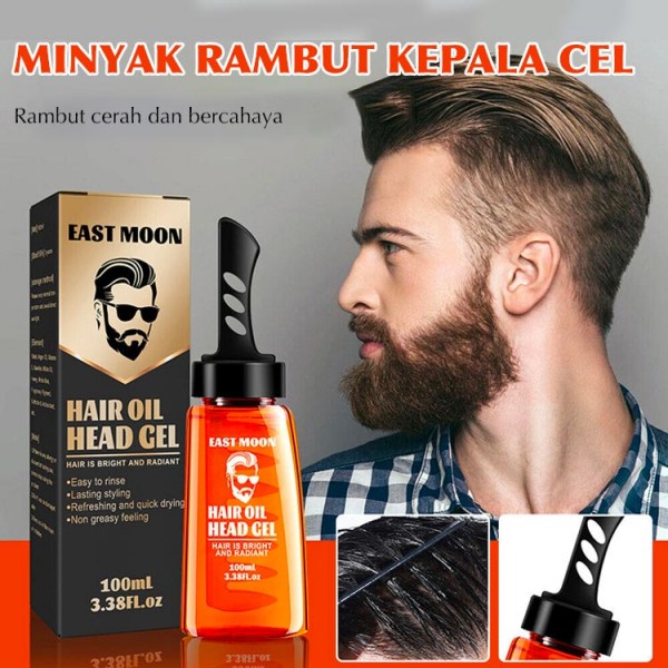 2 In 1 Men Hair Styling Gel Sisir Rambut-24 jam tahan lama