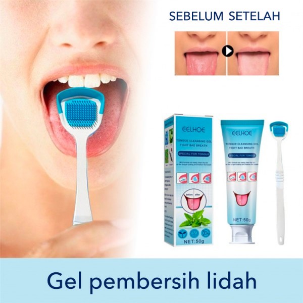 Gel Pembersih Lidah Dengan Kuas - Mengur..