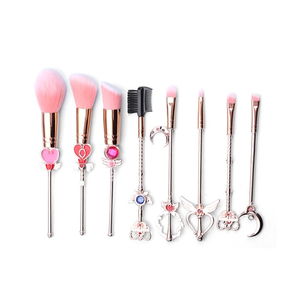 Beautiful girl cartoon makeup brushes 8 pack