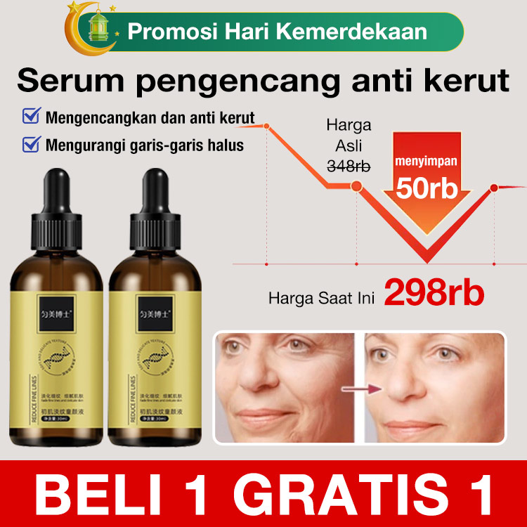 Promosi Hari Kemerdekaan-Untuk Hemat 50rb beli satu gratis satu - Serum Pengencang Anti-Kerutan - Mengurangi Garis-Garis Halus, Mengencangkan Kulit, Melembabkan & Melembabkan untuk Semua Jenis Kulit