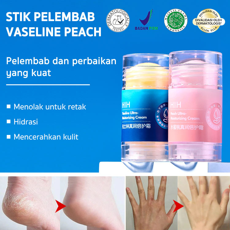 Penjual terbaik di Jepang-Stik Pelembab Vaseline Peach-Menghilangkan persendian tangan dan kaki yang pecah-pecah/terkelupas/hitam